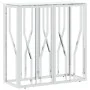 Silver stainless steel and glass console table 70x30x70 cm by , Side tables - Ref: Foro24-350035, Price: 174,71 €, Discount: %