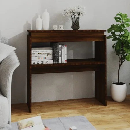 Mesa consola madera contrachapada roble marrón 80x30x80 cm de , Mesas auxiliares - Ref: Foro24-815218, Precio: 42,87 €, Descu...