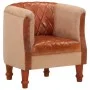 Echtes Ledersofa und massives Mangoholz in Braun. von , Sessel - Ref: Foro24-320603, Preis: 216,21 €, Rabatt: %