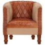 Echtes Ledersofa und massives Mangoholz in Braun. von , Sessel - Ref: Foro24-320603, Preis: 216,21 €, Rabatt: %