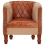 Sillón de cuero auténtico y madera maciza de mango marrón de , Sillones - Ref: Foro24-320603, Precio: 220,79 €, Descuento: %