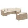 Set de sofás de jardín 9 pzas con cojines ratán sintético beige en Conjuntos de jardín | Comprar online en Foru.es