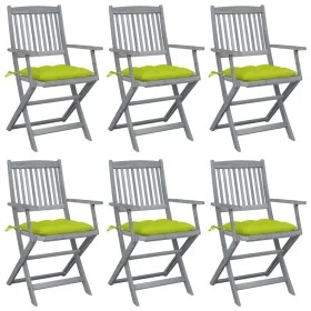 Sillas de jardín plegables 6 uds cojines madera maciza acacia de , Sillas de jardín - Ref: Foro24-3065433, Precio: 291,49 €, ...