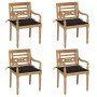Sillas Batavia 4 unidades madera maciza de teca con cojines de , Sillas de jardín - Ref: Foro24-3073302, Precio: 505,68 €, De...