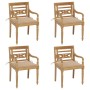 Sillas Batavia 4 unidades madera maciza de teca con cojines de , Sillas de jardín - Ref: Foro24-3073298, Precio: 505,88 €, De...
