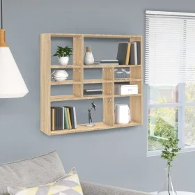 Oak-colored plywood wall shelf 90x16x78 cm by vidaXL, Shelves and shelves - Ref: Foro24-802942, Price: 44,93 €, Discount: %