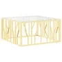 Mesa de centro de acero inoxidable y vidrio dorada 80x80x40 cm de , Mesas de centro - Ref: Foro24-350058, Precio: 217,38 €, D...