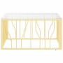 Mesa de centro de acero inoxidable y vidrio dorada 80x80x40 cm de , Mesas de centro - Ref: Foro24-350058, Precio: 220,96 €, D...