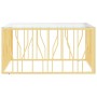 Mesa de centro acero inoxidable y vidrio 100x100x50 cm de , Mesas de centro - Ref: Foro24-350066, Precio: 261,89 €, Descuento: %