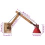 Lámpara de pared rojo desgastado 25 W E27 96x15x20 cm de , Lámparas - Ref: Foro24-371843, Precio: 44,17 €, Descuento: %