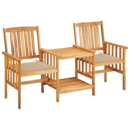 Sillas y mesita de jardín con cojines madera maciza acacia de , Conjuntos de jardín - Ref: Foro24-3061278, Precio: 152,52 €, ...