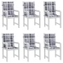 Cojín silla de jardín respaldo bajo 6 uds tela a cuadros gris de , Cojines para sillas y sofás - Ref: Foro24-314157, Precio: ...