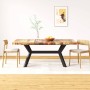 Mesa de comedor madera maciza reciclada y acero cruzado 180 cm en Mesas de comedor | Comprar online en Foru.es