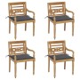 Sillas Batavia 4 unidades madera maciza de teca con cojines de , Sillas de jardín - Ref: Foro24-3073295, Precio: 503,57 €, De...