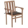 Sillas de jardín apilables 6 uds madera maciza teca con cojines de , Sillas de jardín - Ref: Foro24-3073414, Precio: 768,36 €...