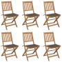 Sillas de jardín plegables 6 uds y cojines madera maciza acacia de , Sillas de jardín - Ref: Foro24-3075002, Precio: 323,66 €...