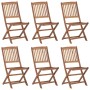 Sillas de jardín plegables 6 uds y cojines madera maciza acacia de , Sillas de jardín - Ref: Foro24-3075002, Precio: 323,66 €...