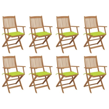 Sillas de jardín plegables 8 uds y cojines madera maciza acacia de , Sillas de jardín - Ref: Foro24-3075096, Precio: 464,24 €...