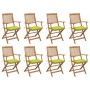 Sillas de jardín plegables 8 uds y cojines madera maciza acacia de , Sillas de jardín - Ref: Foro24-3075096, Precio: 464,24 €...