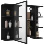 Armario de espejo de baño contrachapada negro 80x20,5x64 cm de vidaXL, Tocadores de baño - Ref: Foro24-802607, Precio: 69,84 ...