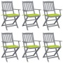 Sillas de jardín plegables 6 uds cojines madera maciza acacia de , Sillas de jardín - Ref: Foro24-3065418, Precio: 313,26 €, ...
