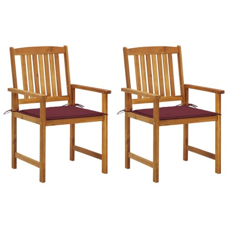 Sillas de jardín con cojines 2 unidades madera maciza de acacia de , Sillas de jardín - Ref: Foro24-3061185, Precio: 151,47 €...