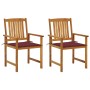 Sillas de jardín con cojines 2 unidades madera maciza de acacia de , Sillas de jardín - Ref: Foro24-3061185, Precio: 151,47 €...