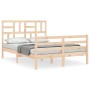 Estructura de cama de matrimonio con cabecero madera maciza de vidaXL, Camas y somieres - Ref: Foro24-3194866, Precio: 119,25...