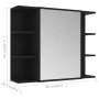 Armario de espejo de baño contrachapada negro 80x20,5x64 cm de vidaXL, Tocadores de baño - Ref: Foro24-802607, Precio: 68,97 ...