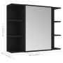 Armario de espejo de baño contrachapada negro 80x20,5x64 cm de vidaXL, Tocadores de baño - Ref: Foro24-802607, Precio: 69,84 ...
