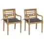 Sillas Batavia 2 uds con cojines teca maciza gris antracita de , Sillas de jardín - Ref: Foro24-3062127, Precio: 254,63 €, De...