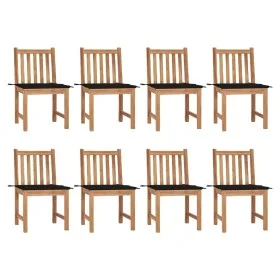 Sillas de jardín 8 unidades madera de teca con cojines de , Sillas de jardín - Ref: Foro24-3073149, Precio: 899,68 €, Descuen...