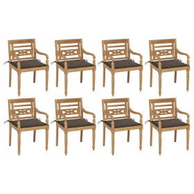 Sillas Batavia 8 unidades madera maciza de teca con cojines de , Sillas de jardín - Ref: Foro24-3073357, Precio: 1,00 €, Desc...