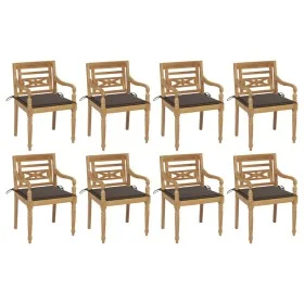 Sillas Batavia 8 unidades madera maciza de teca con cojines de , Sillas de jardín - Ref: Foro24-3073357, Precio: 1,00 €, Desc...