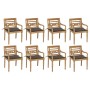 Sillas Batavia 8 unidades madera maciza de teca con cojines de , Sillas de jardín - Ref: Foro24-3073357, Precio: 1,00 €, Desc...