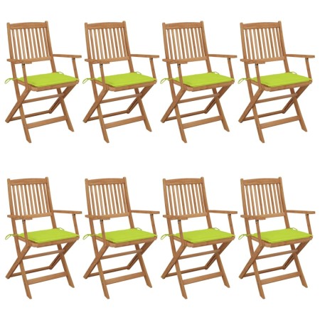 Sillas de jardín plegables 8 uds y cojines madera maciza acacia de , Sillas de jardín - Ref: Foro24-3074978, Precio: 483,38 €...