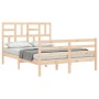 Estructura de cama de matrimonio con cabecero madera maciza de vidaXL, Camas y somieres - Ref: Foro24-3194866, Precio: 119,25...