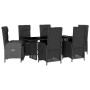 Set de comedor de jardín 7 pzas y cojines ratán sintético negro de , Conjuntos de jardín - Ref: Foro24-3213530, Precio: 915,5...