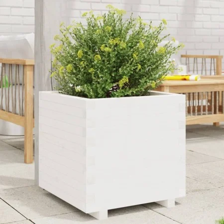 Jardinera madera maciza de pino blanco 50x50x49,5 cm de , Maceteros y jardineras - Ref: Foro24-847354, Precio: 105,73 €, Desc...