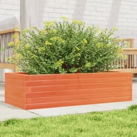 Jardinera de madera maciza pino marrón cera 90x40x23 cm de , Maceteros y jardineras - Ref: Foro24-847225, Precio: 58,65 €, De...