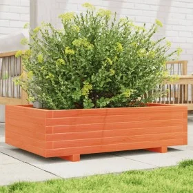 Jardinera de madera maciza de pino marrón cera 90x60x26,5 cm de , Maceteros y jardineras - Ref: Foro24-847345, Precio: 95,94 ...