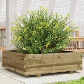 Jardinera de madera de pino impregnada 80x80x26,5 cm de , Maceteros y jardineras - Ref: Foro24-847312, Precio: 90,42 €, Descu...
