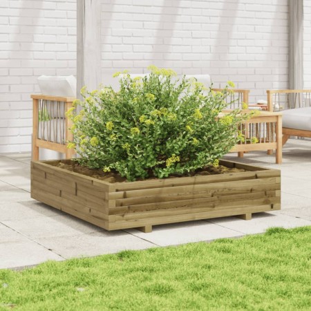 Jardinera madera de pino impregnada 110x110x26,5 cm de , Maceteros y jardineras - Ref: Foro24-847327, Precio: 130,03 €, Descu...