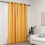 Cortina opaca con ojales look de lino amarillo 290x245 cm de vidaXL, Cortinas y visillos - Ref: Foro24-321195, Precio: 47,48 ...