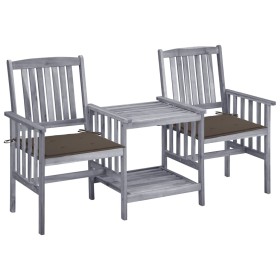 Sillas de jardín con mesita y cojines madera maciza acacia de , Conjuntos de jardín - Ref: Foro24-3061310, Precio: 166,06 €, ...