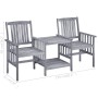 Sillas de jardín con mesita y cojines madera maciza acacia de , Conjuntos de jardín - Ref: Foro24-3061310, Precio: 166,06 €, ...