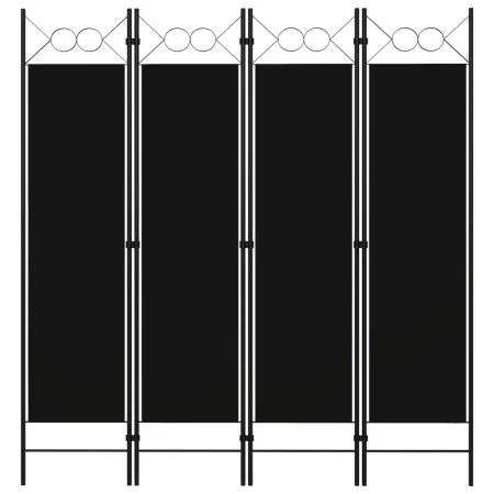 Biombo divisor de 4 paneles negro 160x180 cm de vidaXL, Divisores de ambientes - Ref: Foro24-320705, Precio: 39,64 €, Descuen...