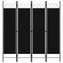 Biombo divisor de 4 paneles negro 160x180 cm de vidaXL, Divisores de ambientes - Ref: Foro24-320705, Precio: 40,39 €, Descuen...