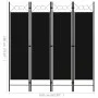 Biombo divisor de 4 paneles negro 160x180 cm de vidaXL, Divisores de ambientes - Ref: Foro24-320705, Precio: 39,64 €, Descuen...