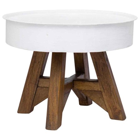 Mesa de centro de madera maciza reciclada blanco 60x45 cm en Mesas de centro | Comprar online en Foru.es